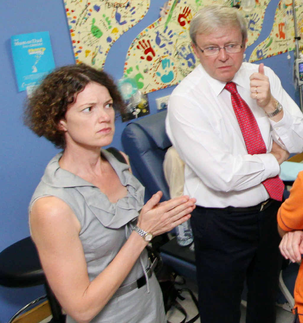 Kirsten Livermore with Kevin Rudd when he was prime minister. Kirsten Livermore with Kevin Rudd when he was prime minister.